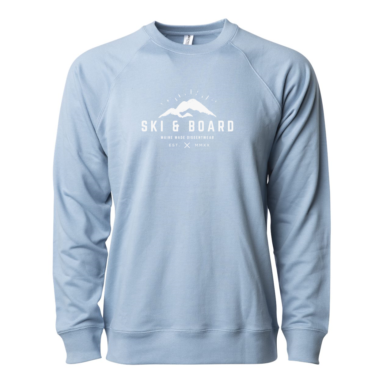 SKI &amp; BOARD LIGHT Lightweight Terry Crewneck white logo