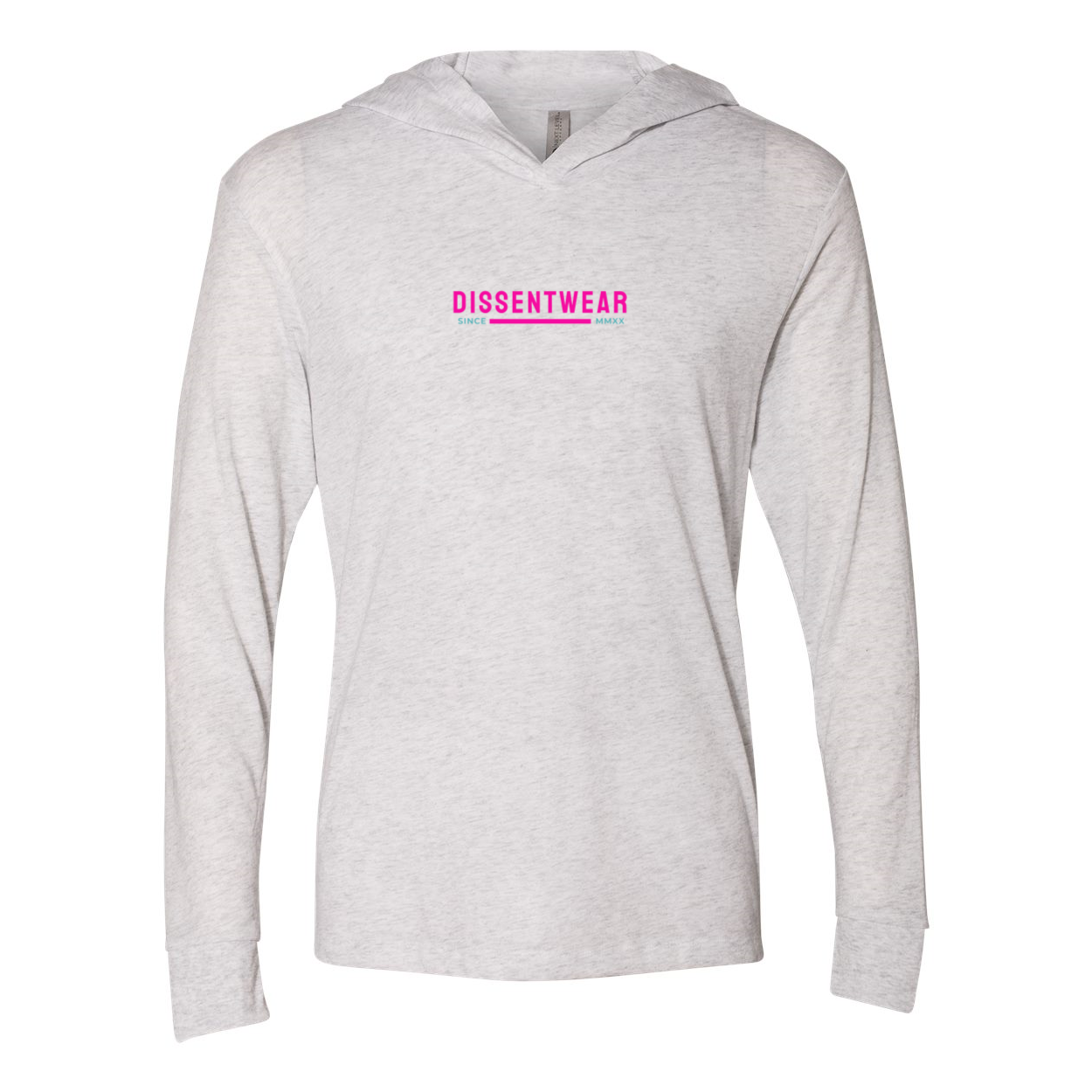 LIGHTWEIGHT HOODED TRI BLEND PINK LOGO TEE