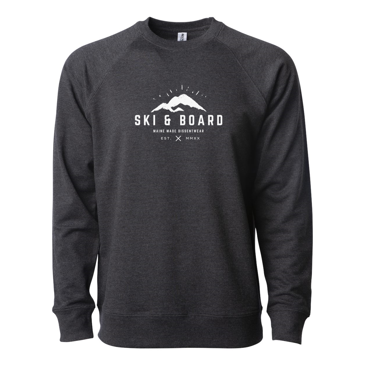 SKI &amp; BOARD LIGHT Lightweight Terry Crewneck white logo