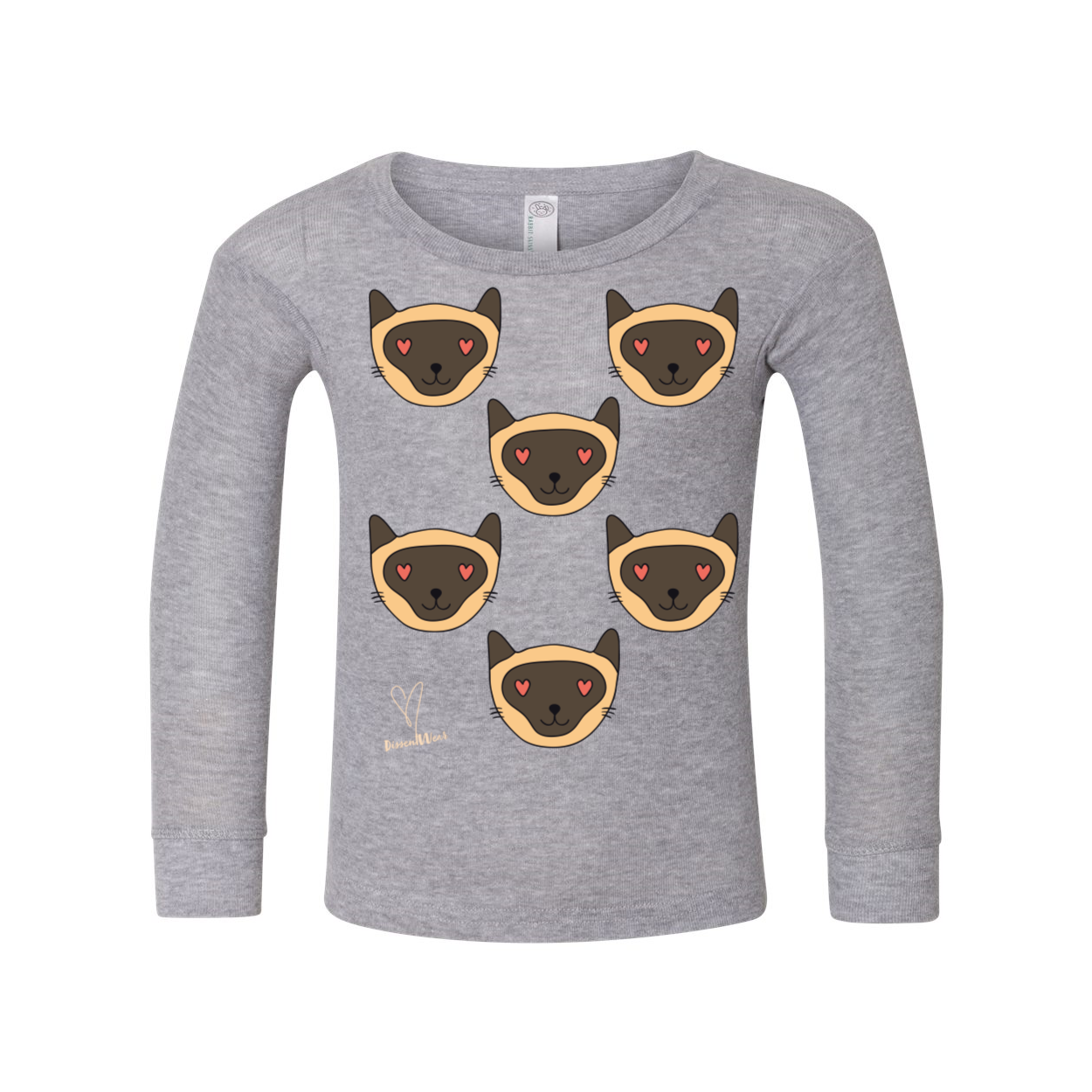 KITTY LOVE RIBBED LONG SLEEVE LOUNGE TEE