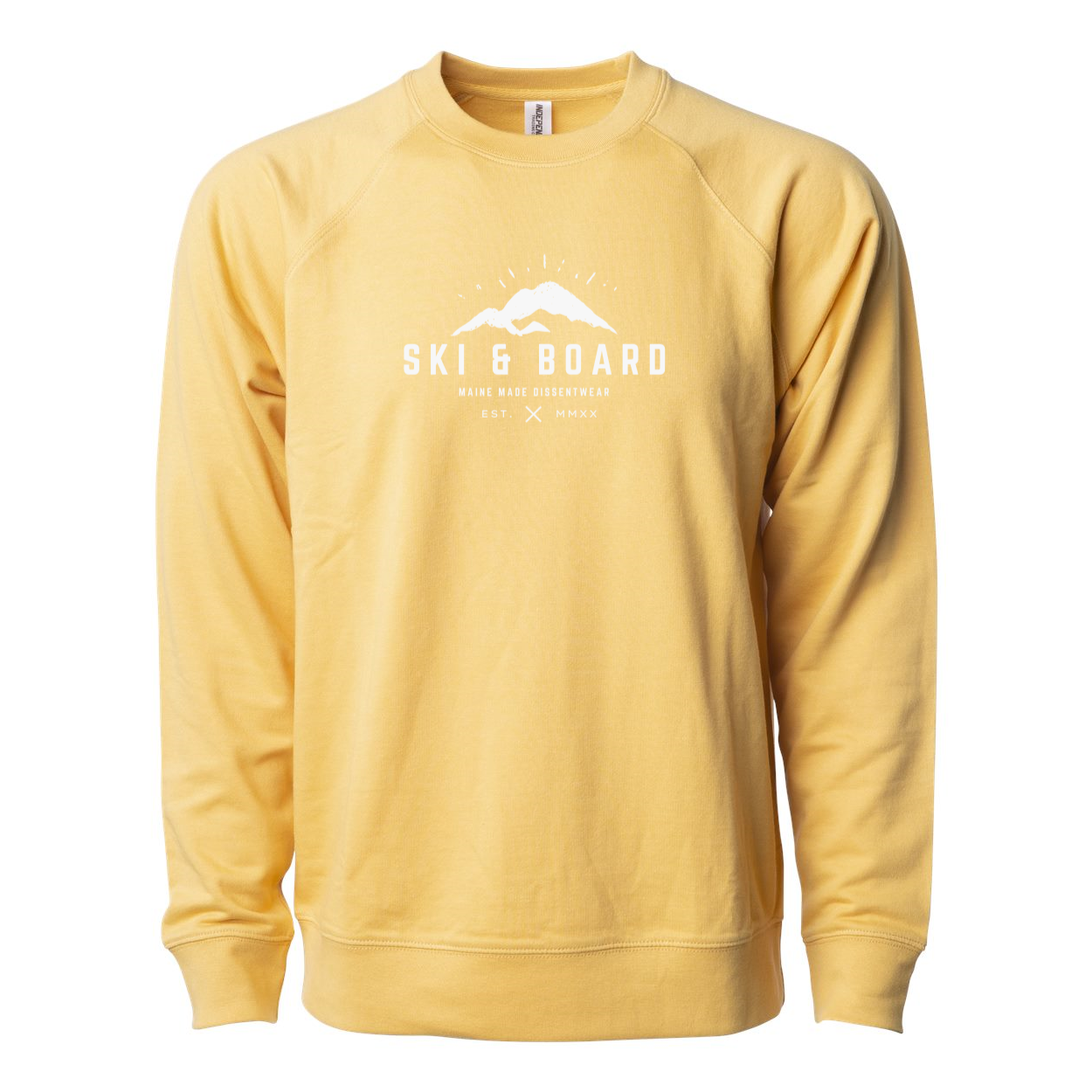 SKI &amp; BOARD LIGHT Lightweight Terry Crewneck white logo