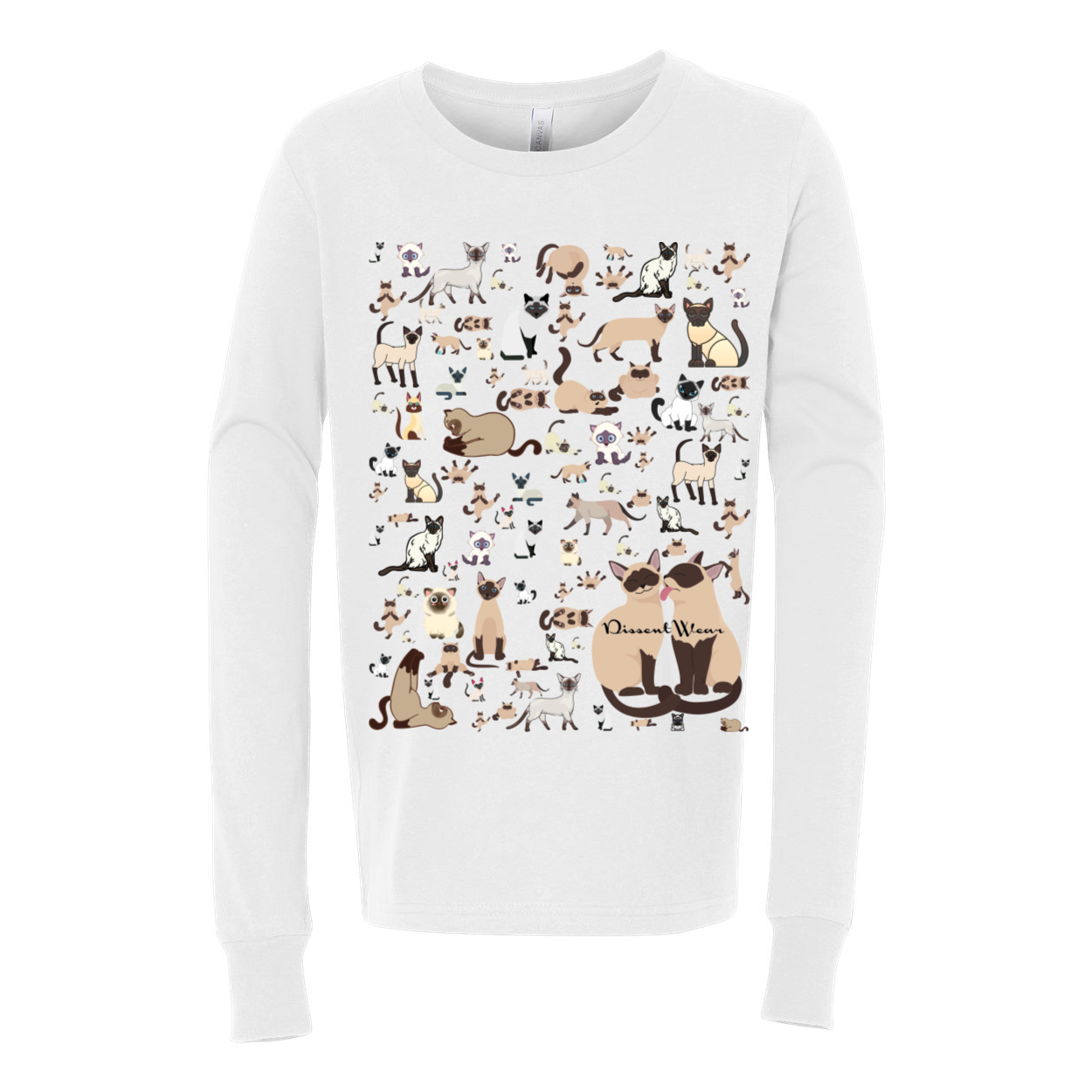 Siamese Cat Youth Jersey Long Sleeve Tee