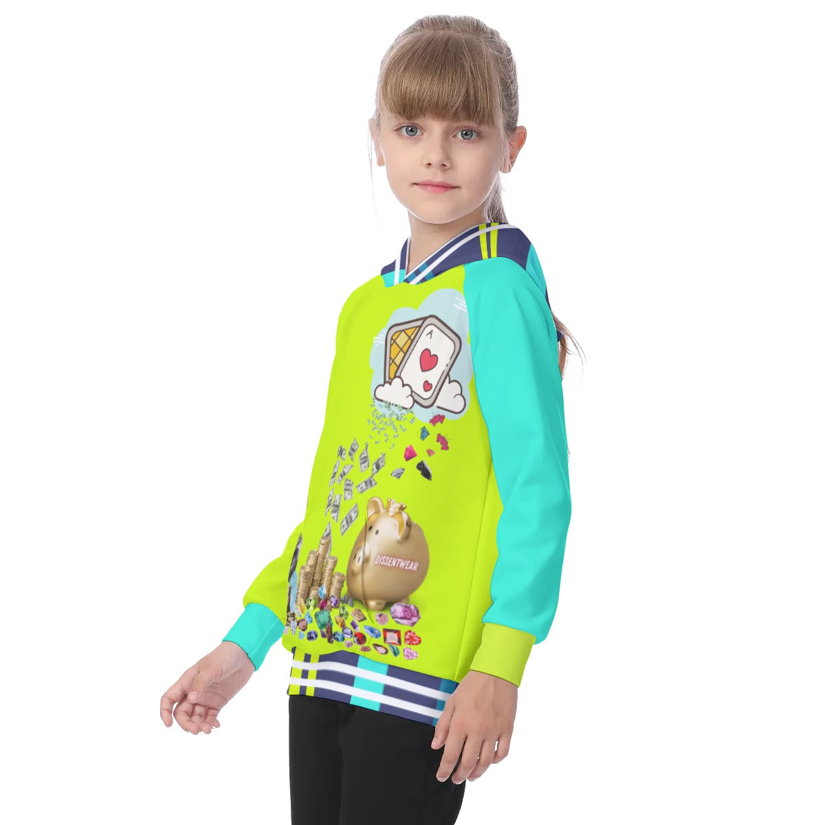 Neon Aces, Money and Jewels All-Over Print Kid&