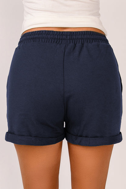 Drawstring Waist Cuffed Shorts