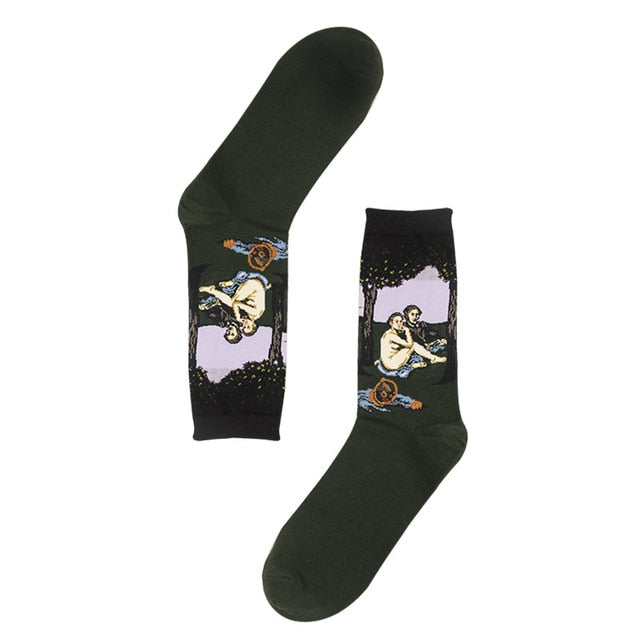 RETRO CLASSIC PAINTINGS NOVELTY SOCKS