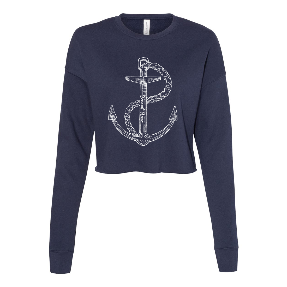 Nautical Anchor Cropped Crew Fleece