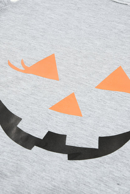 Halloween Graphic Cold-Shoulder Distressed Sweatshirt