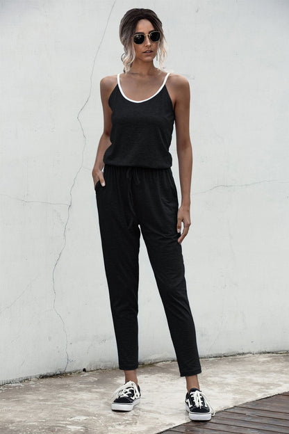 Contrast binding Cami Jumpsuit