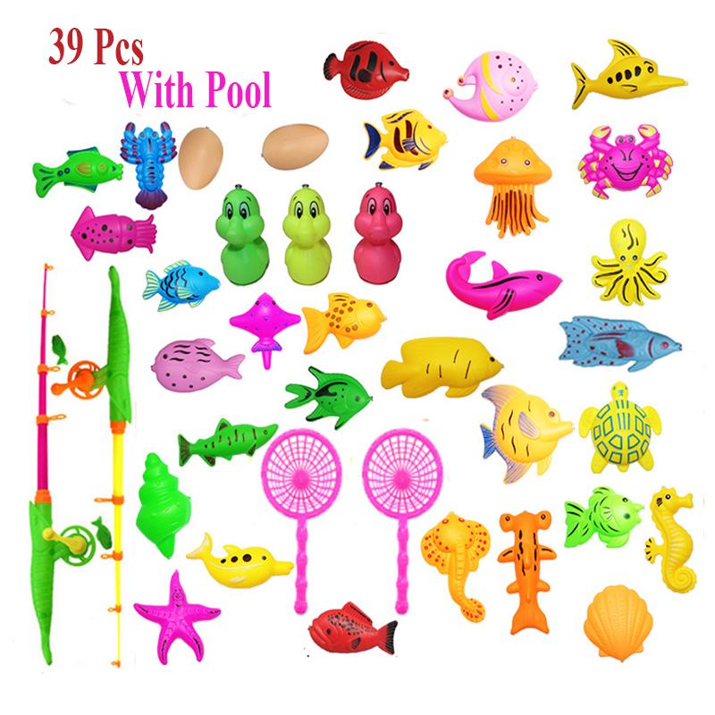 MAGNETIC FISHING TOY SET WITH INFLATABLE POOL (40 PCS)