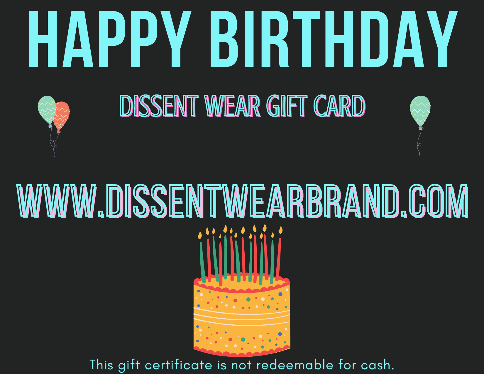 Dissent Wear Black and White Gift Card