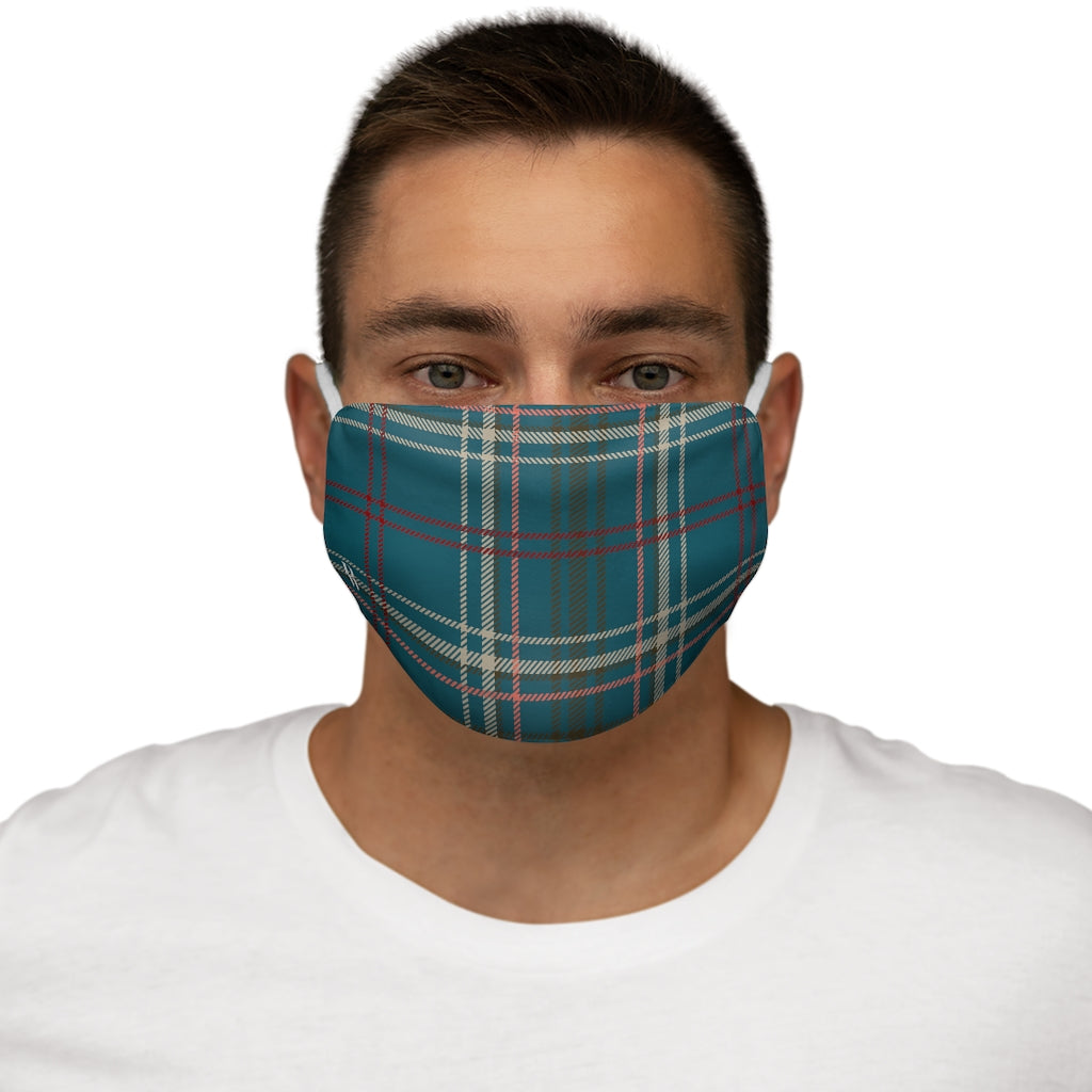 Plaid Snug-Fit Polyester Face Mask