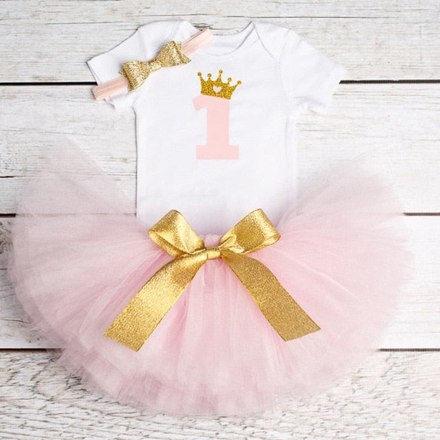 FIRST BIRTHDAY TRENDY TUTU  BABY / TODDLER DRESS! FANCY FIRST BIRTHDAY OUTFIT 1st Birthday