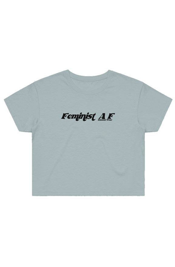 Feminist AF on Sage Crop tee