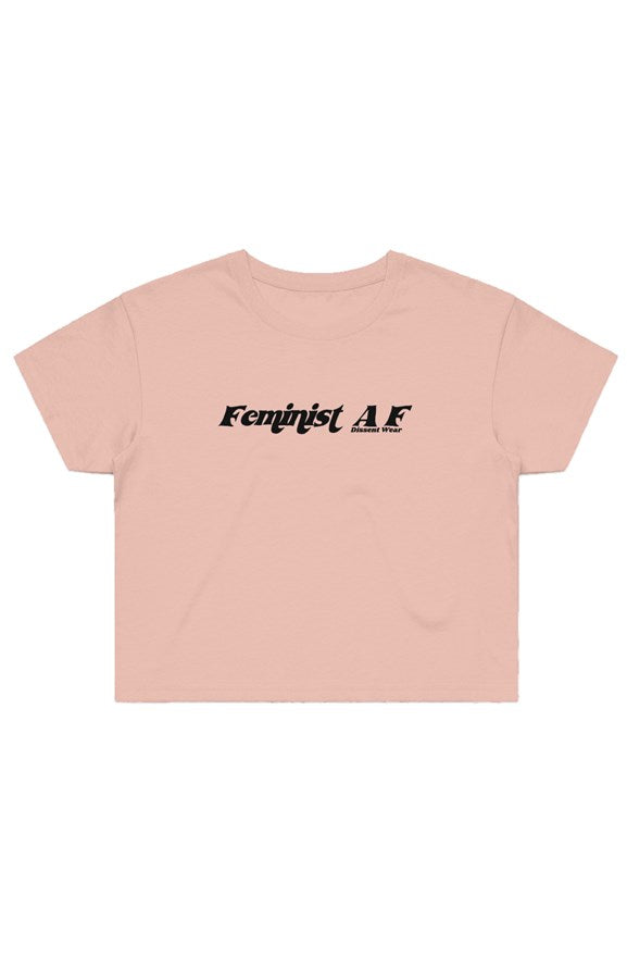 Feminist AF on Pale Pink Crop Tee