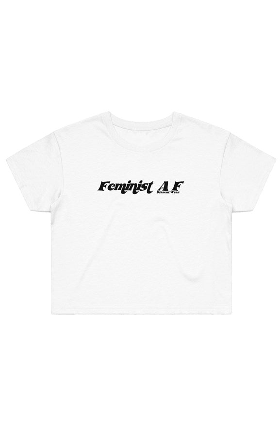 Feminist AF on White Street Crop Tee