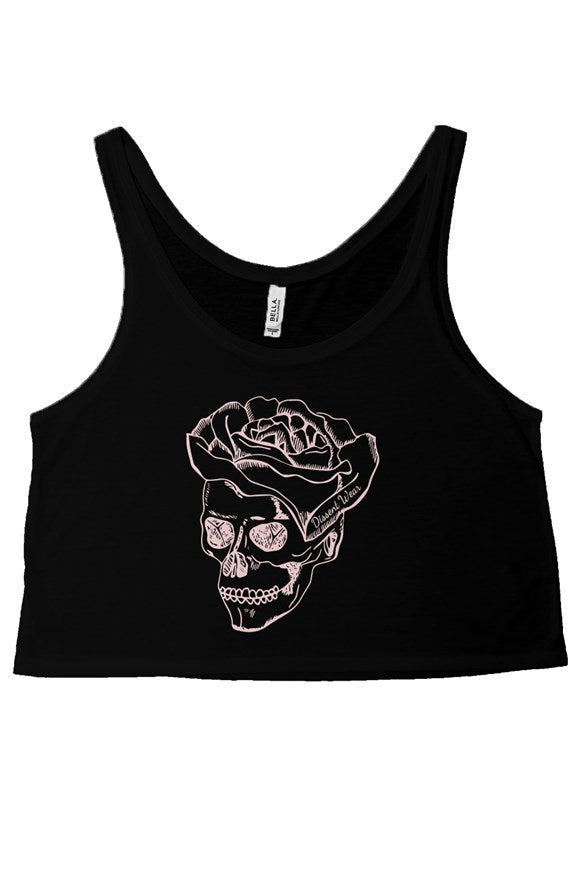 Rose Skull flowy boxy tank top