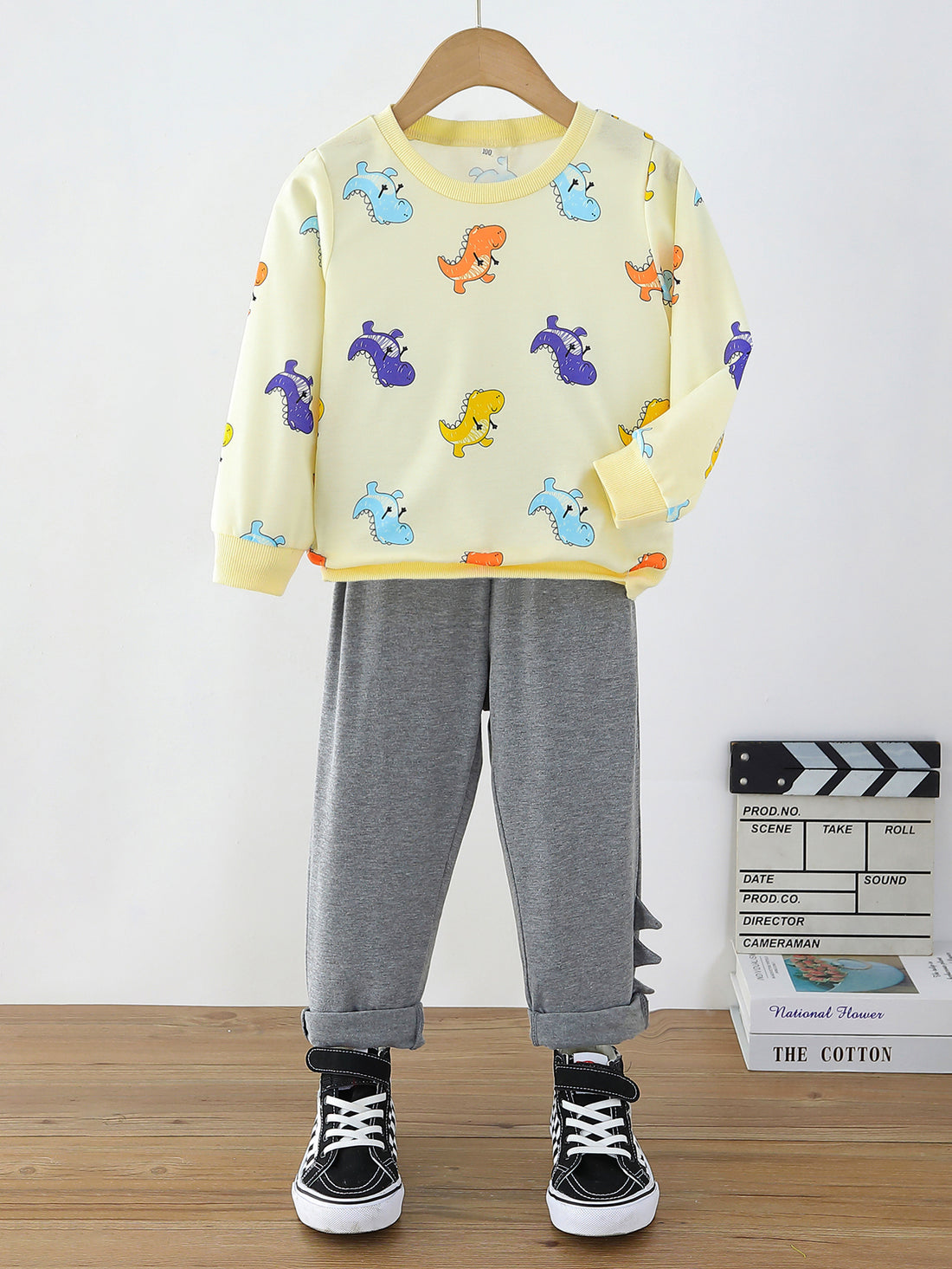 Kids Dinosaur Print Sweatshirt and Pants Set