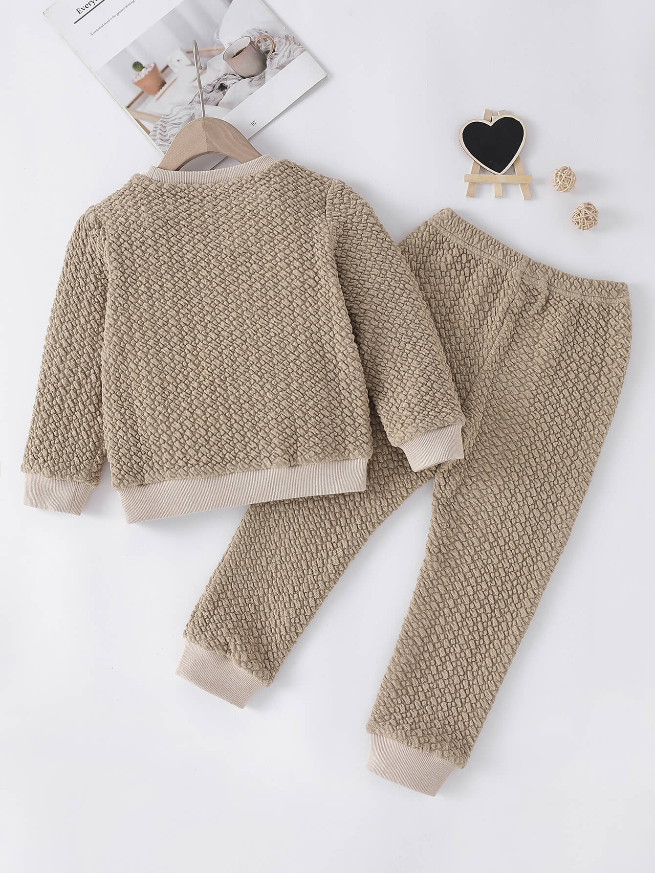 Kids HAPPY Textured Top and Joggers Set