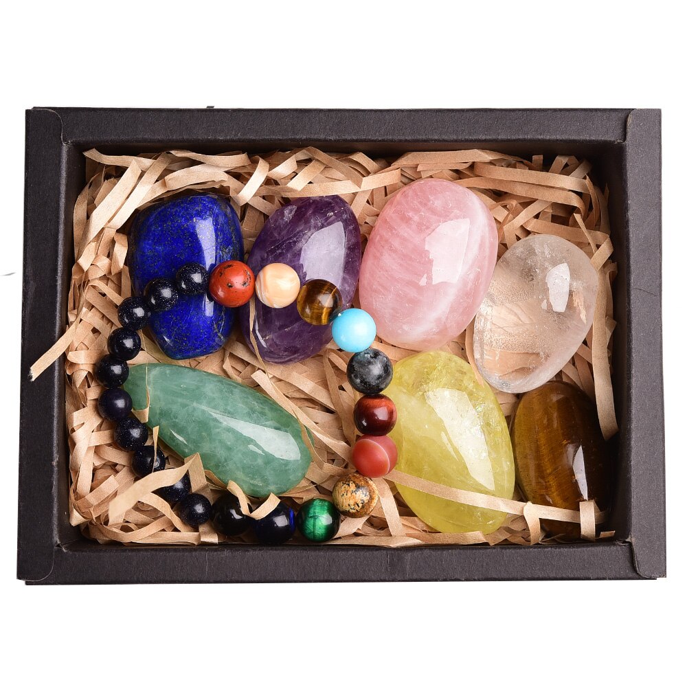 NATURAL CRYSTAL CHAKRA  STONE GIFT BOX SET