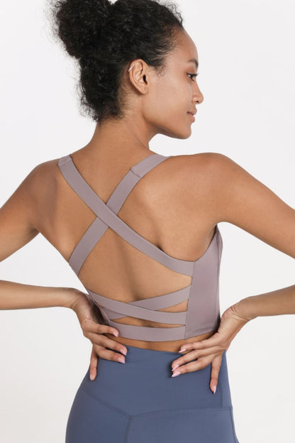 Crisscross Open Back Cropped Sports Cami