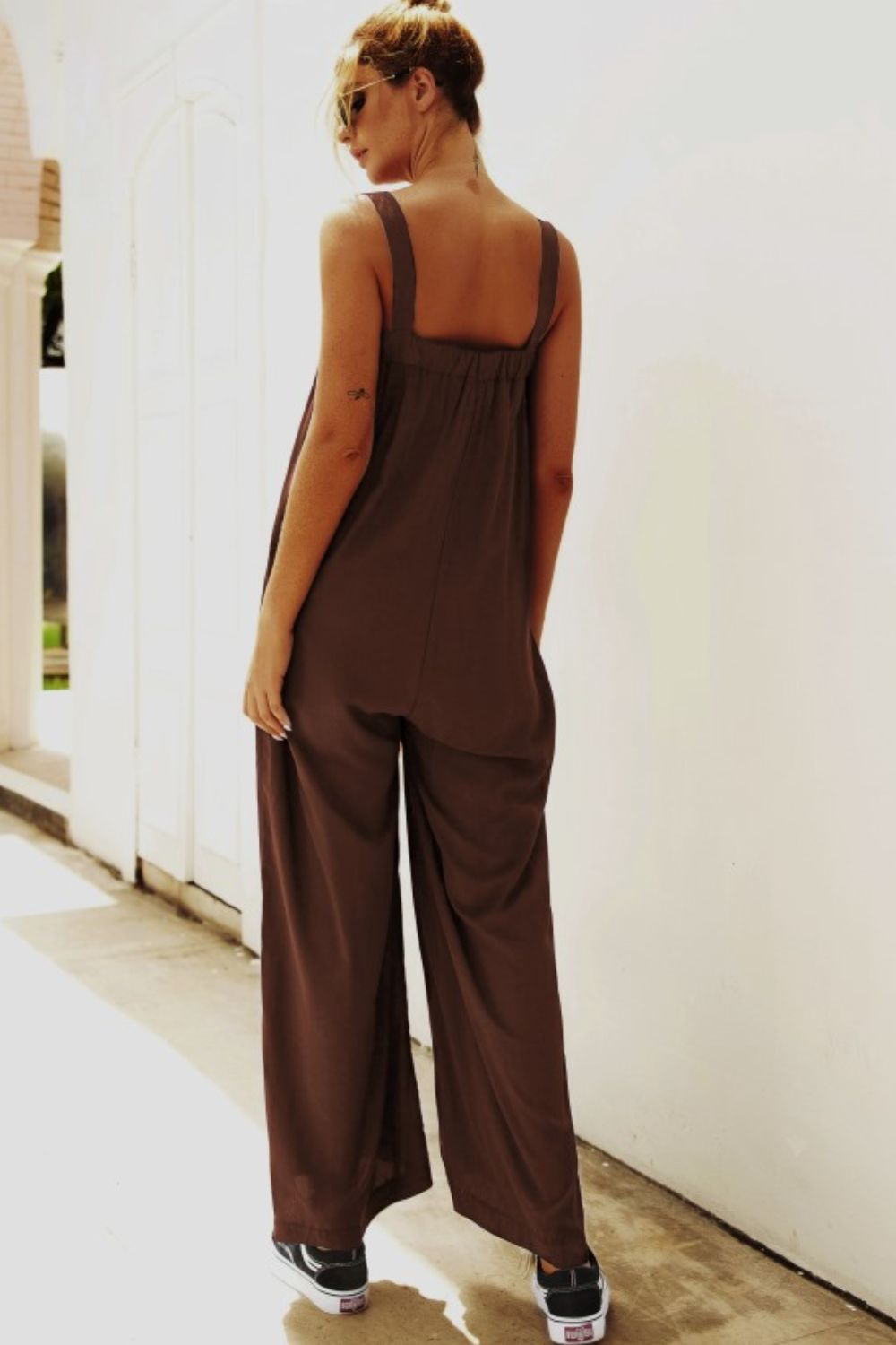 Wide Strap Wide Leg Jumpsuit