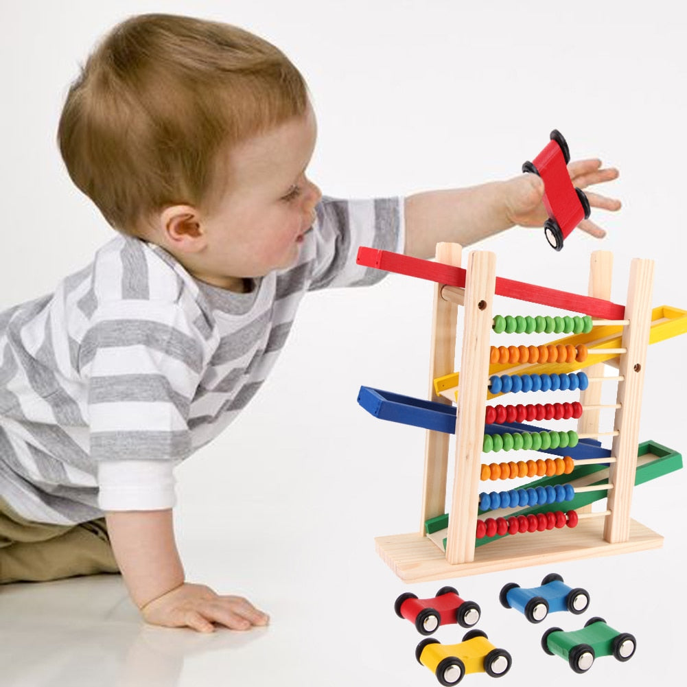 BABY MONTESSORI EDUCATIONAL ABACUS CAR LEARNING TOY