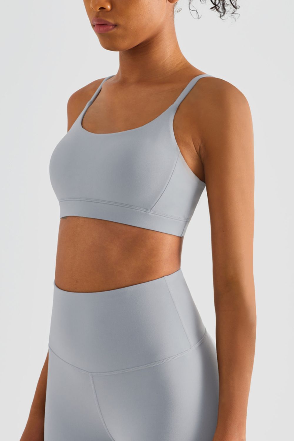 Spaghetti Strap Round Neck Sports Bra