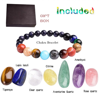 NATURAL CRYSTAL CHAKRA  STONE GIFT BOX SET