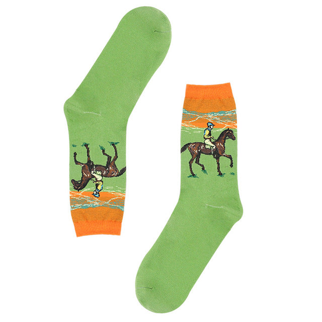 RETRO CLASSIC PAINTINGS NOVELTY SOCKS