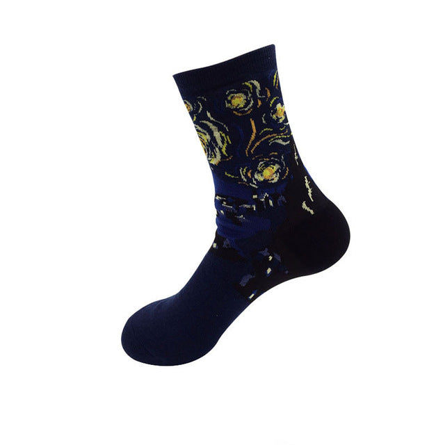 RETRO CLASSIC PAINTINGS NOVELTY SOCKS