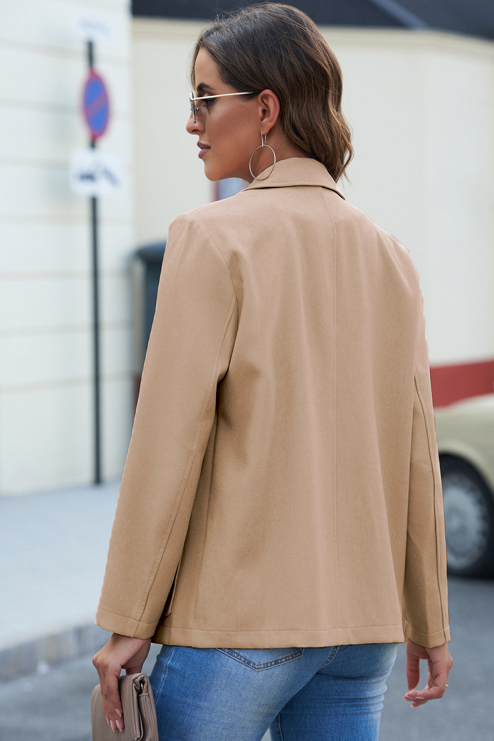 Double-Breasted Blazer with Pockets