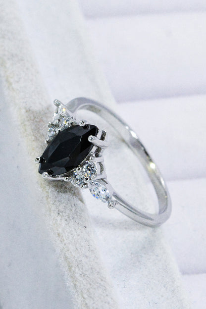 Black Agate 925 Sterling Silver Ring