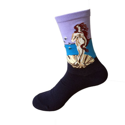 RETRO CLASSIC PAINTINGS NOVELTY SOCKS