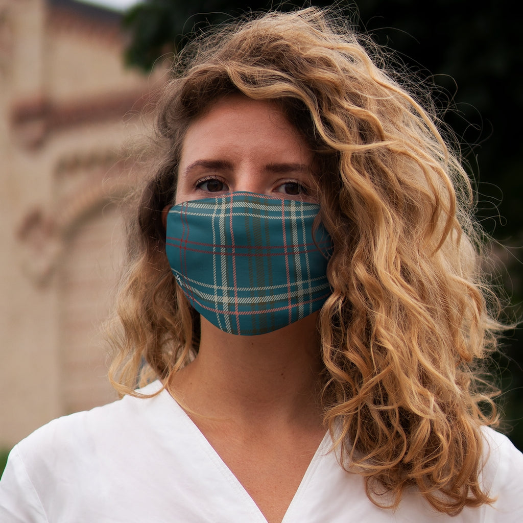 Plaid Snug-Fit Polyester Face Mask