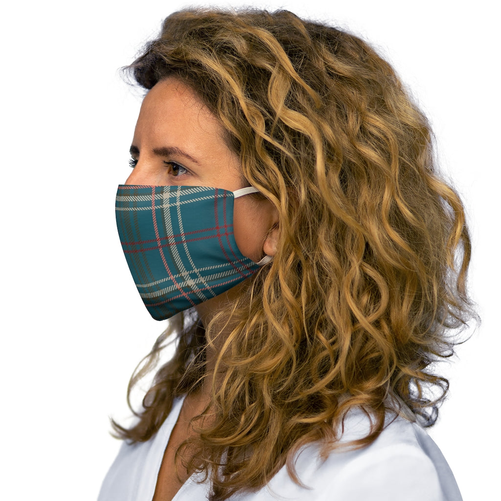 Plaid Snug-Fit Polyester Face Mask