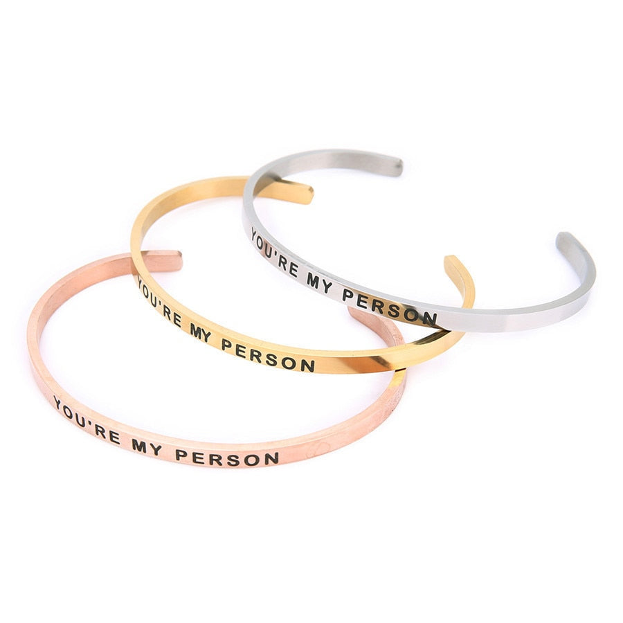 You Are My Person Lettering Bracelets