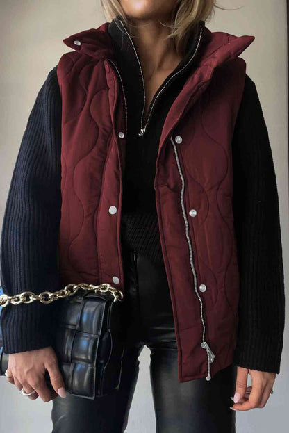 Collared Neck Vest with Pockets