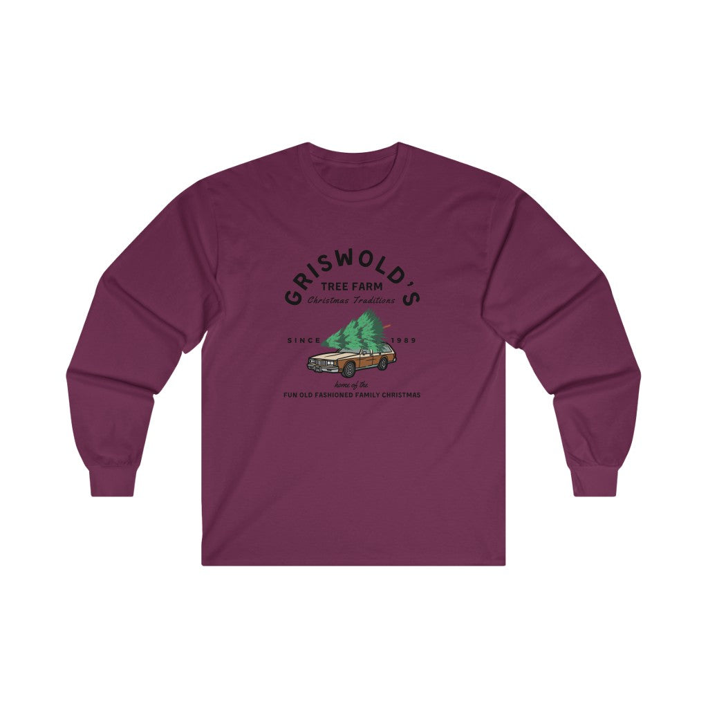 GRISWOLD TREE FARM HOLIDAY CHRISTMAS VACATION  LONG SLEEVE TEE