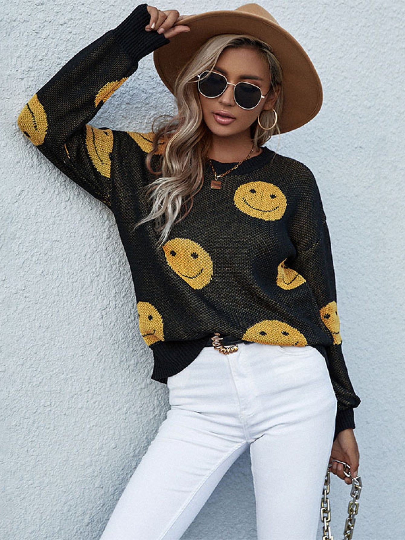 Ladies Trendy Smile Sweater