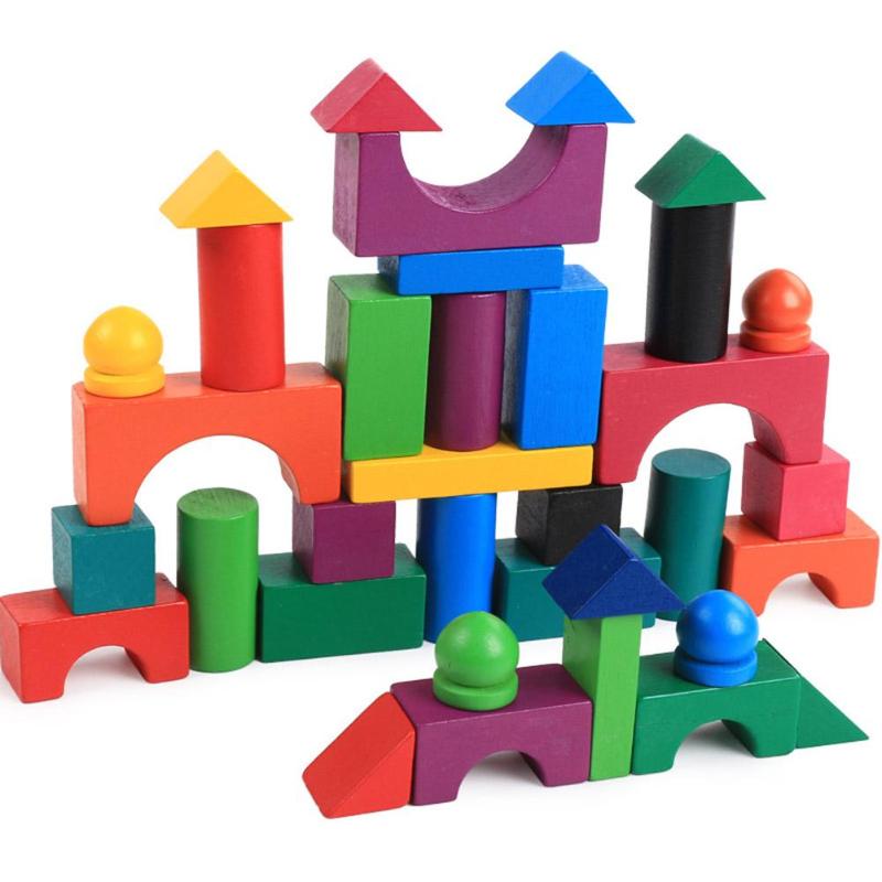 WOODEN RAINBOW BLOCKS -112 PCS BUILDING SET