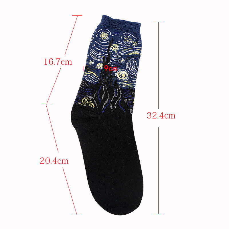 RETRO CLASSIC PAINTINGS NOVELTY SOCKS