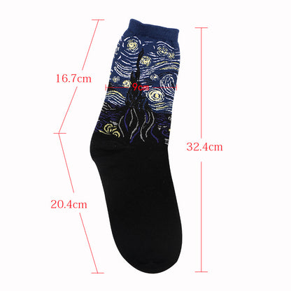 RETRO CLASSIC PAINTINGS NOVELTY SOCKS