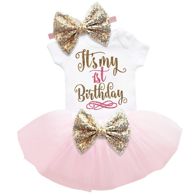 FIRST BIRTHDAY TRENDY TUTU  BABY / TODDLER DRESS! FANCY FIRST BIRTHDAY OUTFIT 1st Birthday