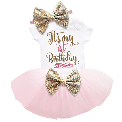 FIRST BIRTHDAY TRENDY TUTU  BABY / TODDLER DRESS! FANCY FIRST BIRTHDAY OUTFIT 1st Birthday