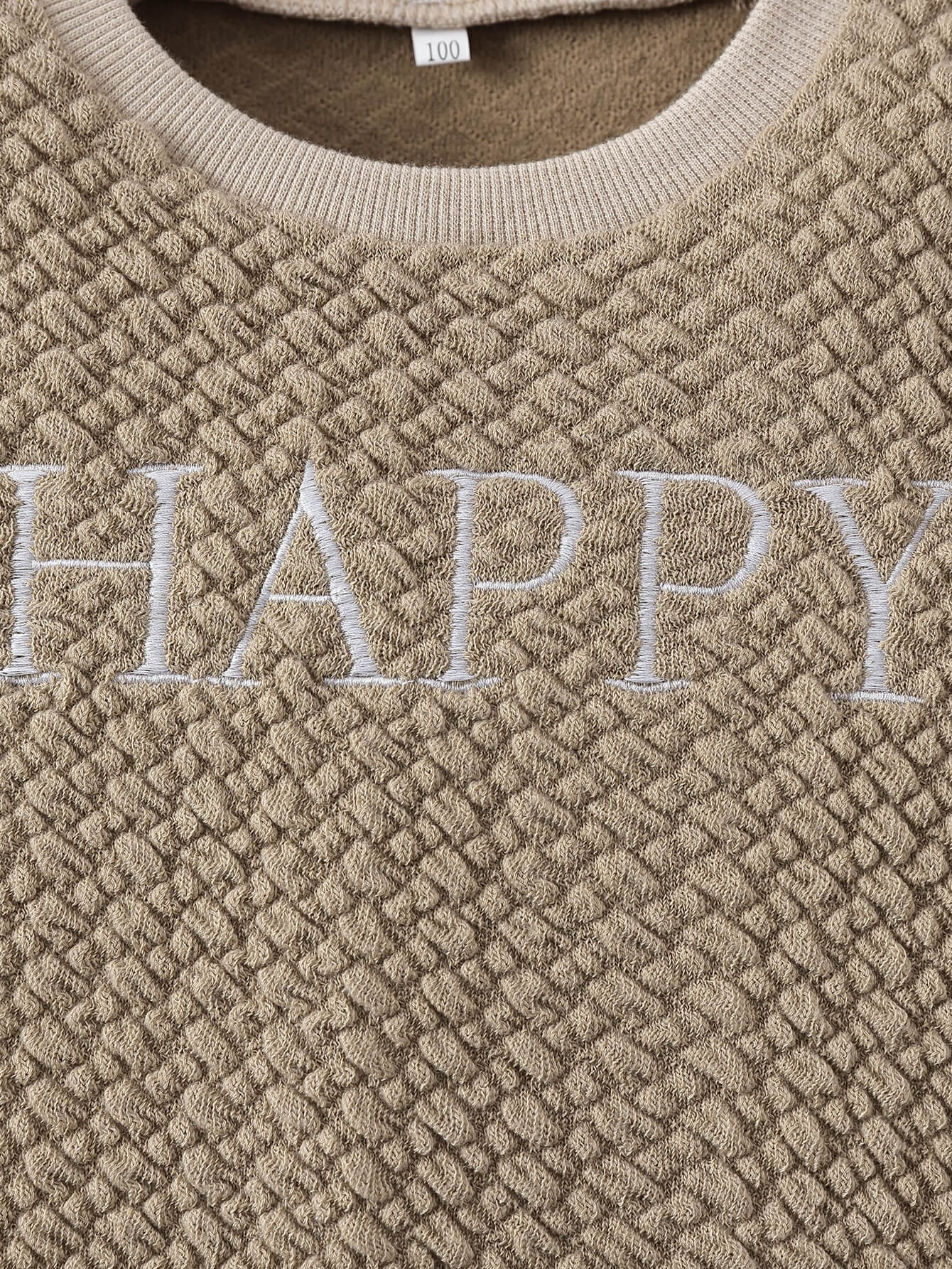 Kids HAPPY Textured Top and Joggers Set