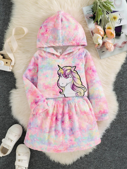 Girls Tie-Dye Unicorn Hoodie and Skirt Set *ALMOST SOLD OUT*