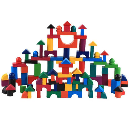 WOODEN RAINBOW BLOCKS -112 PCS BUILDING SET