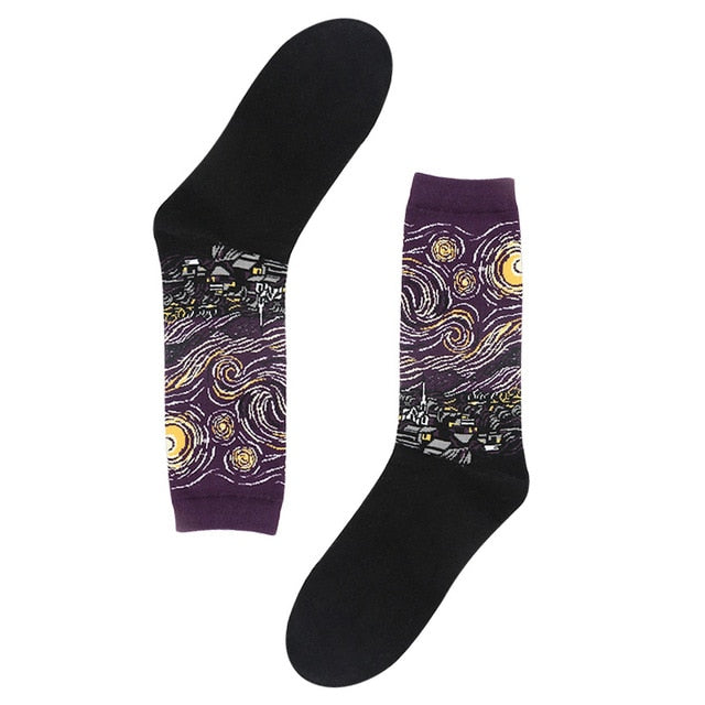 RETRO CLASSIC PAINTINGS NOVELTY SOCKS