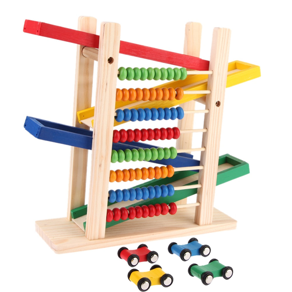 BABY MONTESSORI EDUCATIONAL ABACUS CAR LEARNING TOY