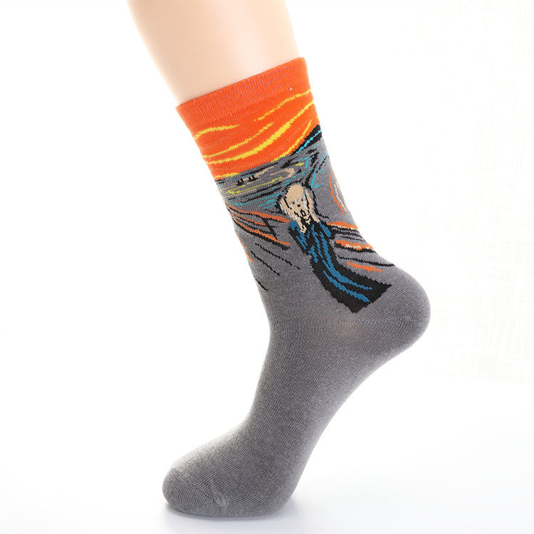 RETRO CLASSIC PAINTINGS NOVELTY SOCKS